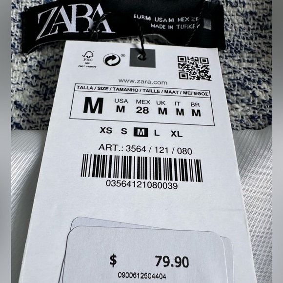 ZARA tweed crop blazer NWT - Picture 3 of 5